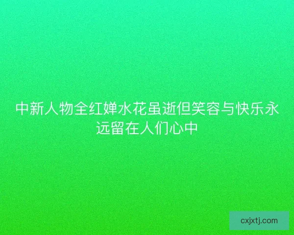 中新人物全红婵水花虽逝但笑容与快乐永远留在人们心中