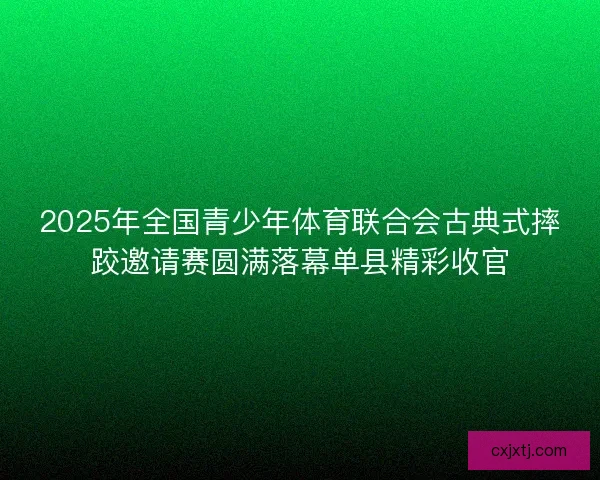 2025年全国青少年体育联合会古典式摔跤邀请赛圆满落幕单县精彩收官 2025年全国青少年体育联合会古典式摔跤邀请赛圆满落幕单县精彩收官