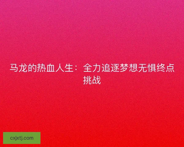 马龙的热血人生：全力追逐梦想无惧终点挑战
